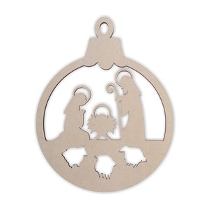 Wooden Shape Nativity Ornament, Wooden Cutout, Wall Art, Home Decor, Wall Hanging, Unfinished and Available in Many Sizes
