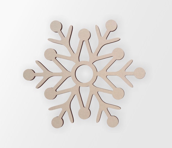 Unfinished Wood Snowflake Cutouts - 6 Inch Craft Blanks For Christmas DIY Projects