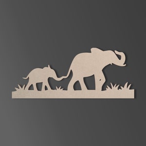 Wooden Shape Safari Elephant Decor, Wooden Cutout, Wall Art, Home Decor