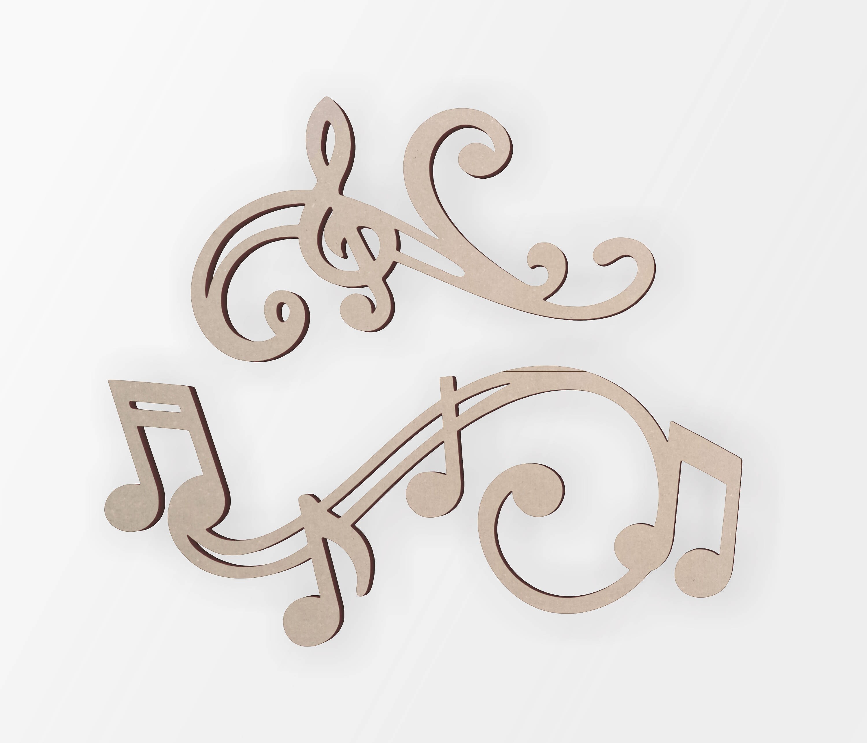 Wooden Shape Musical Notes 2 Pieces Music Room Decor Wall Etsy
