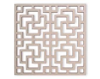 Wood Aztec Design Fretwork Panel - Mandala Wall Art for Home Decor, Wall Panels, Overlays, Trellis, Privacy Screens & Yard Decor