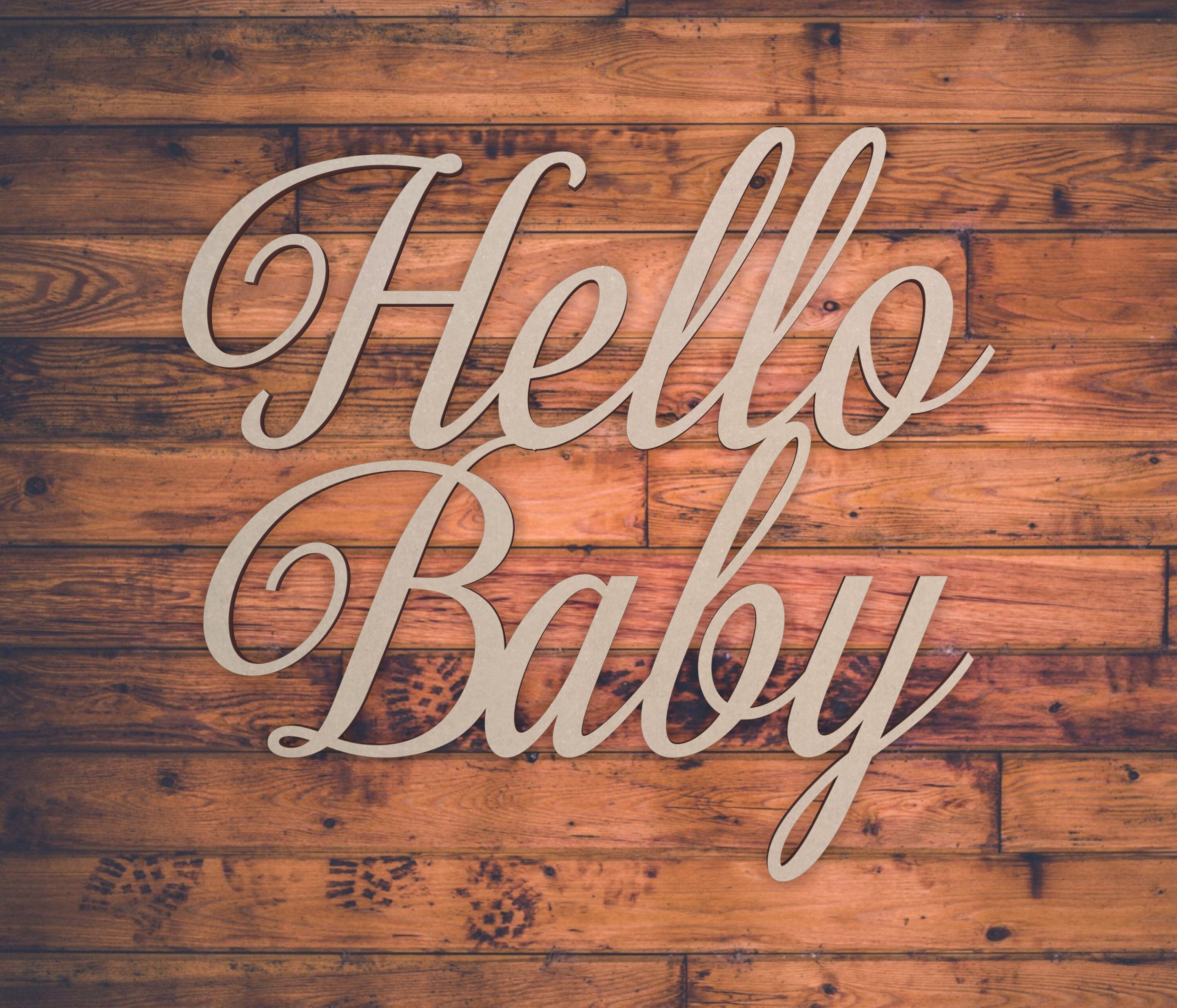 Hello Baby Wood Cutout: Unfinished Baby Shower Decor - Etsy