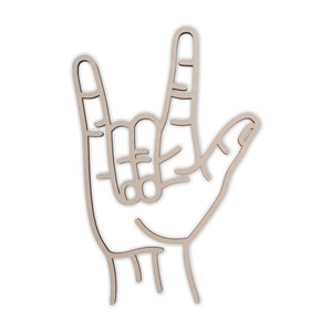 Wooden I Love You Sign Language Wall Decor Sign Language Wall Hanging Wood I Love You Cutout