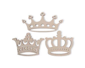 Wooden Crowns Cutout (3 Pack) | Crowns Party Decorations | Cutout, Home Decor, Unfinished and Available from 12 to 42 Inches