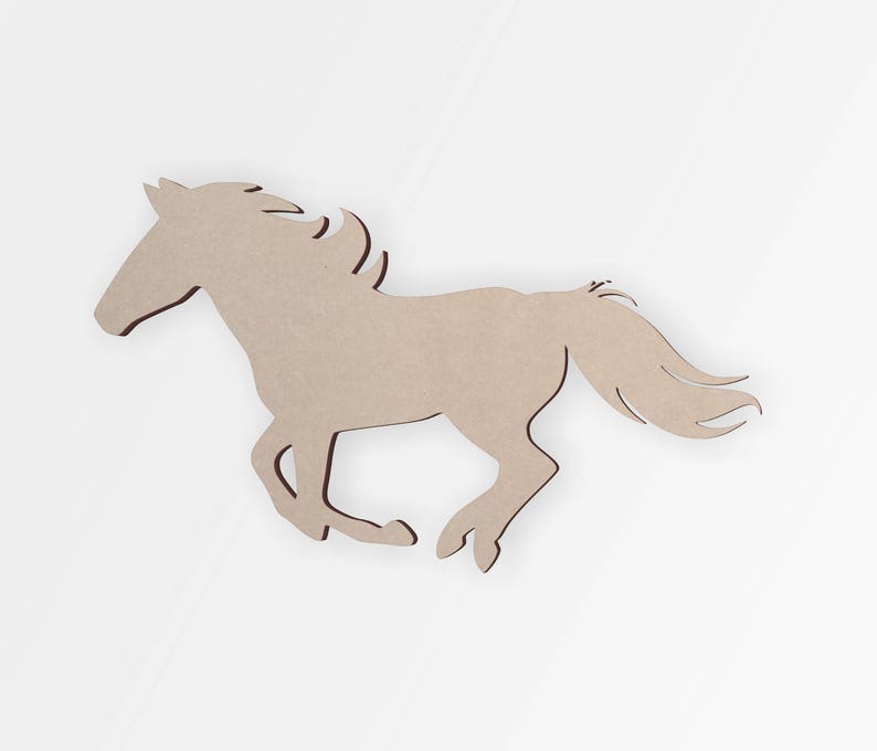 Wooden Shape Mustange Horse Wooden Cut Out Wall Art Home Etsy