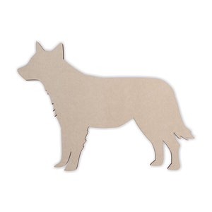 Wooden Dog Wall Art Silhouette Cutout - Queensland Heeler - Gift for Pet Lover - Unfinished and Available 2 to 42 Inches