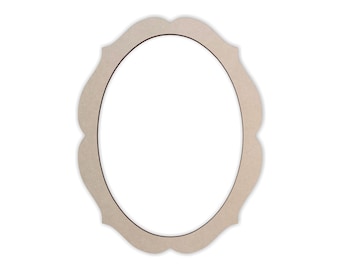 Wooden Oval Frame - Cutout, Decorative Frame, Home Decor, Unfinished Ready to Paint