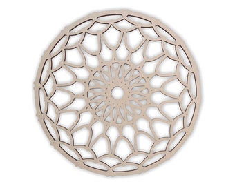 Floral Mandala Wood Cutout: Unfinished MDF Wall Art