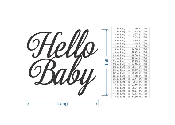 Hello Baby Wood Cutout: Unfinished Baby Shower Decor - Etsy