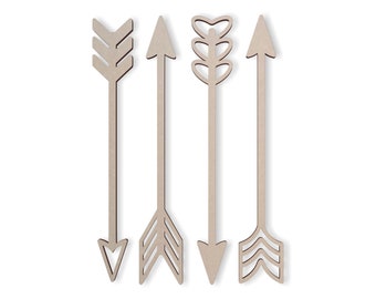 Wooden Home Decor Arrows (4)- Cutout, Wedding Decor, Valentines Decor, Home Decor, Unfinished and Available from 4 to 42 Inches