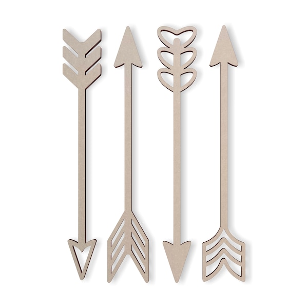 Wooden Home Decor Arrows (4)- Cutout, Wedding Decor, Valentines Decor, Home Decor, Unfinished and Available from 4 to 42 Inches