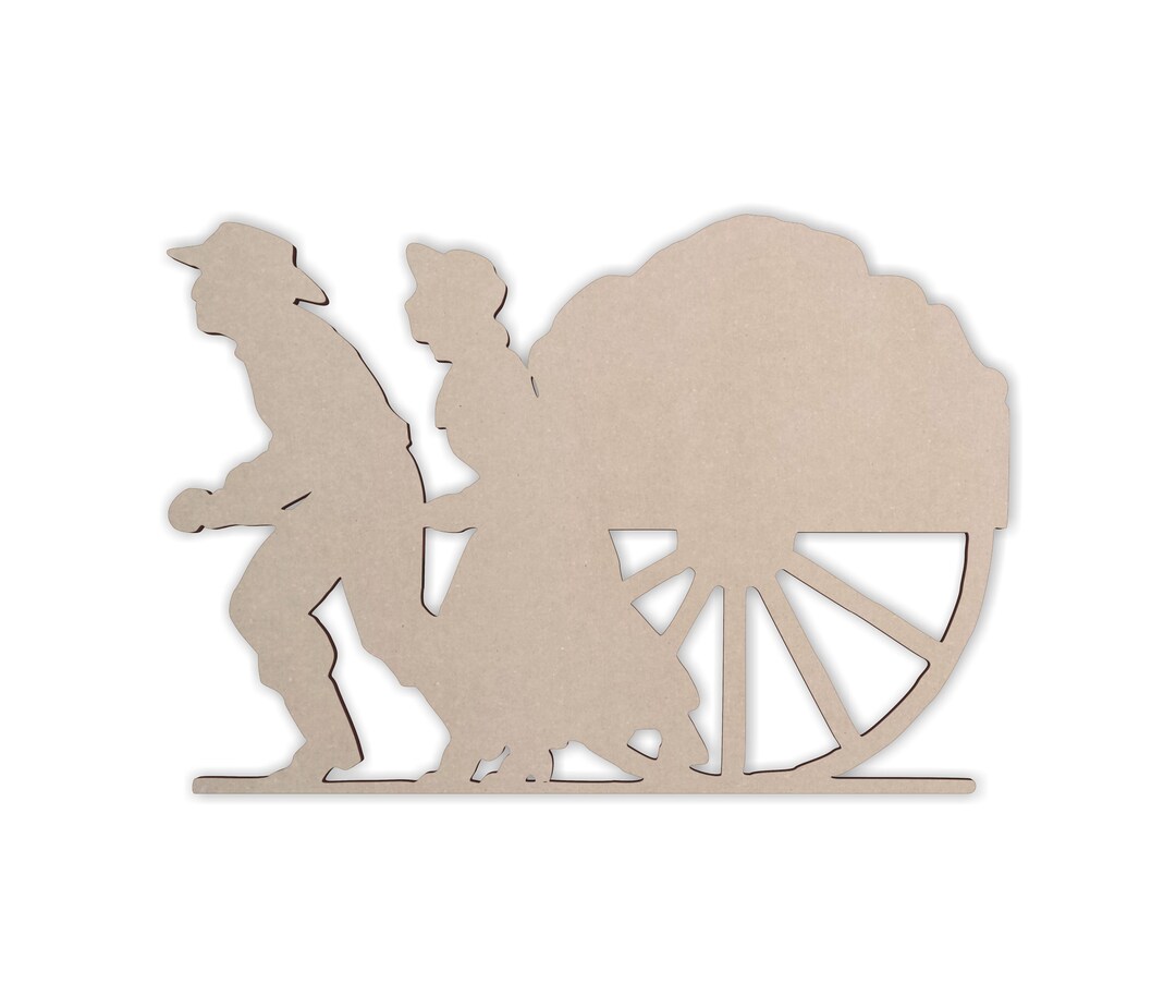 Wooden Handcart Cutout Wooden Handcart for Wall Decor Pioneer Wall Art Handcart Home Decor ...