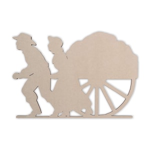 Wooden Handcart Cutout Wooden Handcart for Wall Decor Pioneer Wall Art Handcart Home Decor Pioneer Wall Hanging