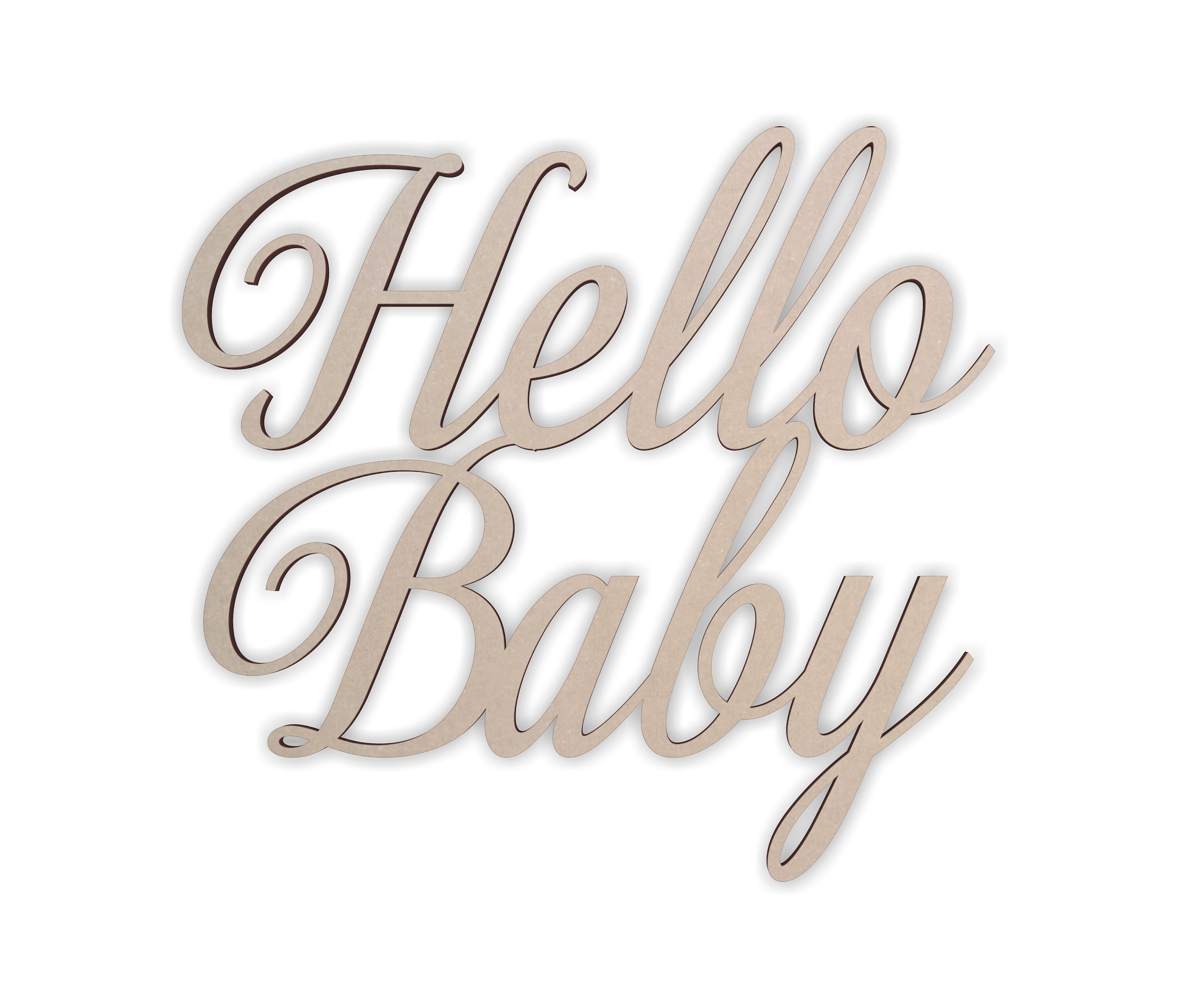 Baby Shower Word Art hello Baby, Wooden Baby Word Cutout, Newborn Home  Decor, Unfinished and Available in Many Sizes 