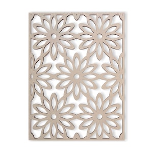 Wood Flower Pattern Lattice Fretwork - Home Decor Mandala Wall Art, Wall Panels, Overlays, Trellis, Privacy Screens & Yard Decor