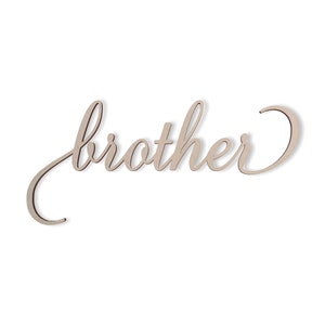 Wall Art Word Cutout &quot;brother&quot; - Cutout, Home Decor, Unfinished and Available in Many Sizes