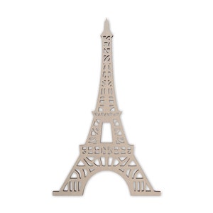 Eiffeltoren in houten vorm, houten uitsparing, muurkunst, woondecoratie, wanddecoratie, onafgewerkt en verkrijgbaar in vele maten