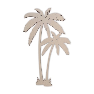 Wooden Shape Palm Tree Flourish Decor, Wooden Cutout, Home Decor, Wall Hanging, Unfinished Ready to Paint image 1