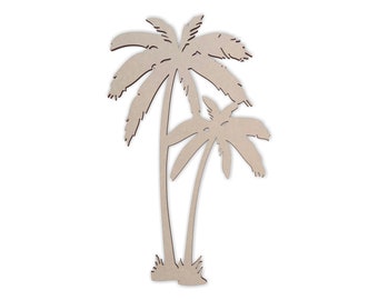 Wooden Shape Palm Tree Flourish Decor, Wooden Cutout, Home Decor, Wall Hanging, Unfinished Ready to Paint