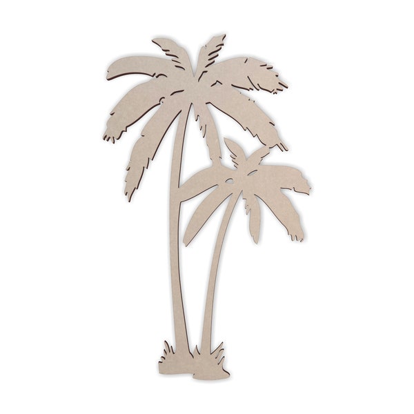 Wooden Shape Palm Tree Flourish Decor, Wooden Cutout, Home Decor, Wall Hanging, Unfinished Ready to Paint