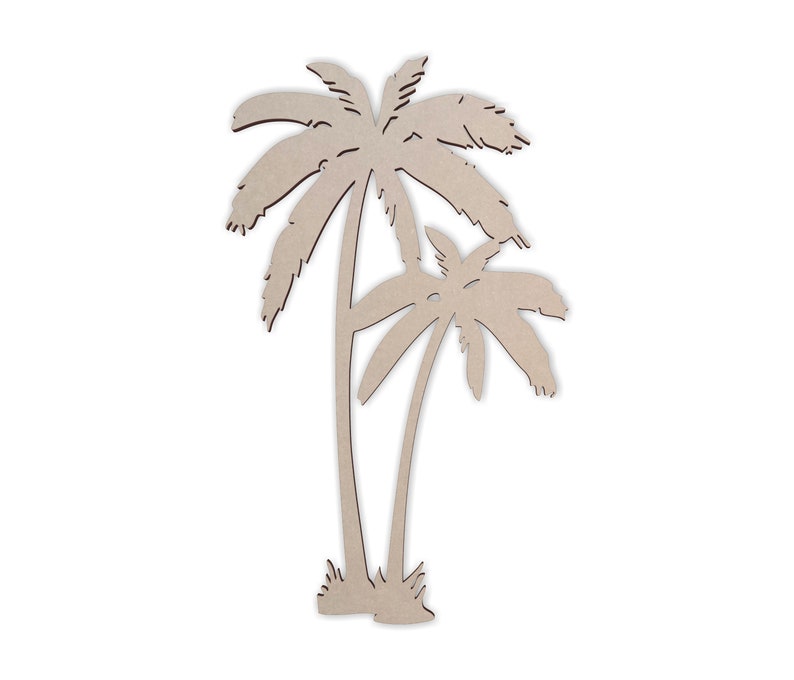 Wooden Shape Palm Tree Flourish Decor, Wooden Cutout, Home Decor, Wall Hanging, Unfinished Ready to Paint image 1