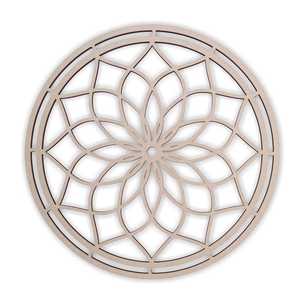 Wooden Circle Flower Shape - Cutout, Home Decor, Unfinished and Available in Many Sizes