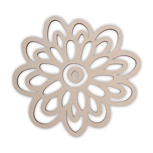 Wooden Shape Flower  - Flower  Cutout, Flower Wall Art, Home Decor, Wall Hanging, Unfinished and Available in Many Sizes