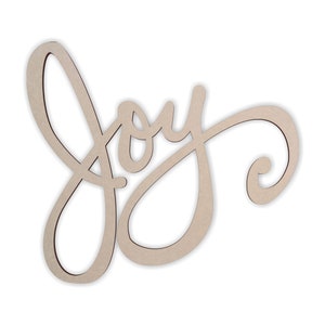Word Cutout &quot;Joy&quot; - Cutout, Home Decor, Unfinished and Available in Many Sizes