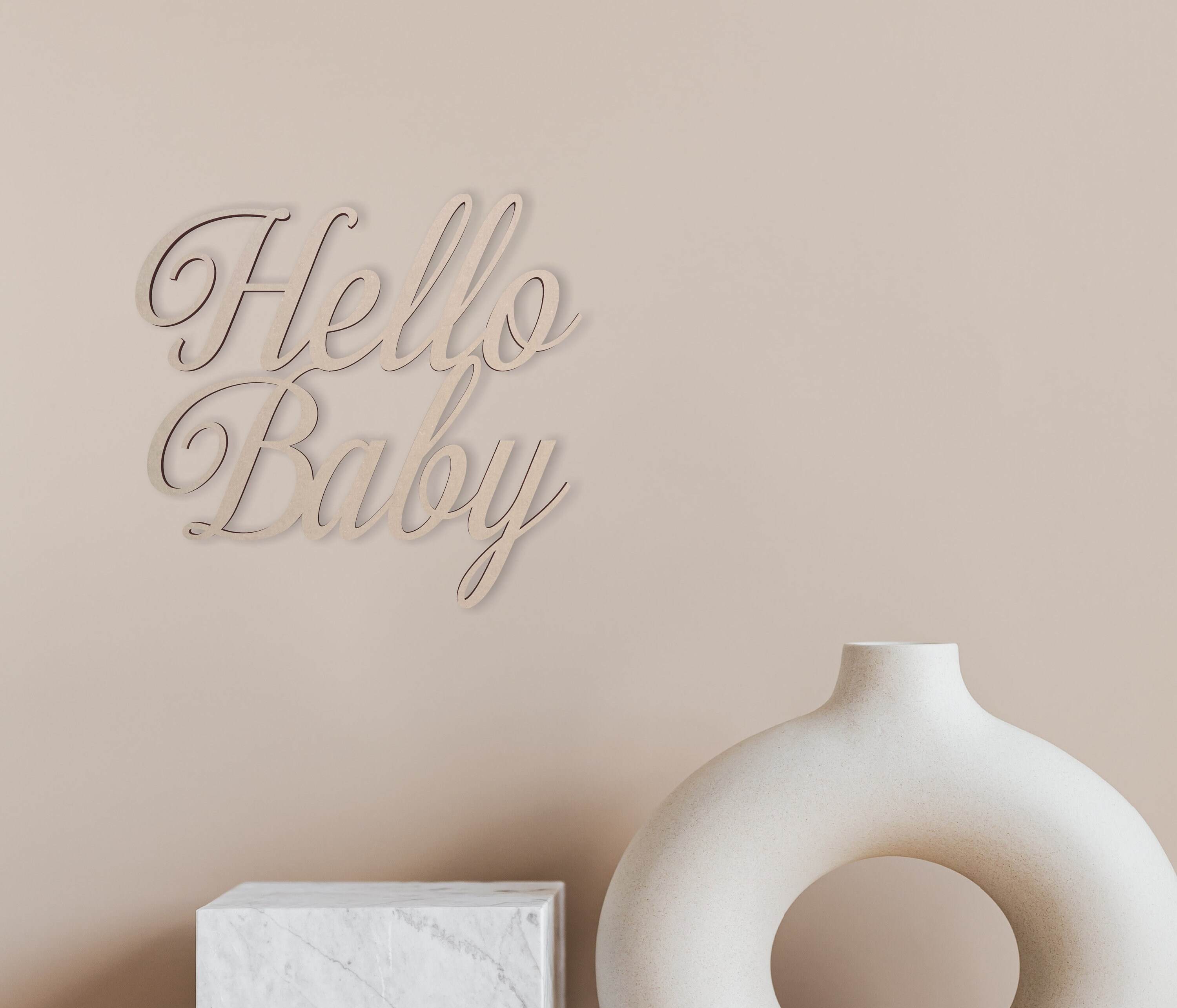 Hello Baby Wood Cutout: Unfinished Baby Shower Decor - Etsy