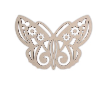 Wooden Shape Tribal Butterfly, Wooden Cutout, Wall Art, Home Decor, Wall Hanging, Unfinished and Available in Many Sizes