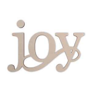 Wall Hanging Word Art &quot;joy&quot; - Cutout, Home Decor, Unfinished and Available in Many Sizes