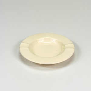 Off-White Ceramic Ashtray - Round Design