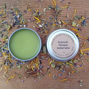 Eczema Psoriasis Herbal Organic Salve 1oz, 2oz, Luminous Soul Herbals