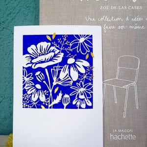 Carte Fleurs Sauvages - Linogravure