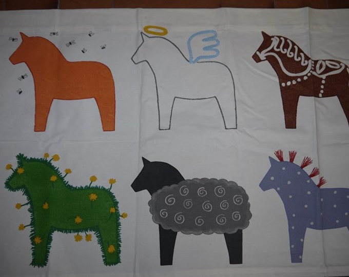 Dala Horse IKEA 90s Valance Fabric Sweden Craft Etsy