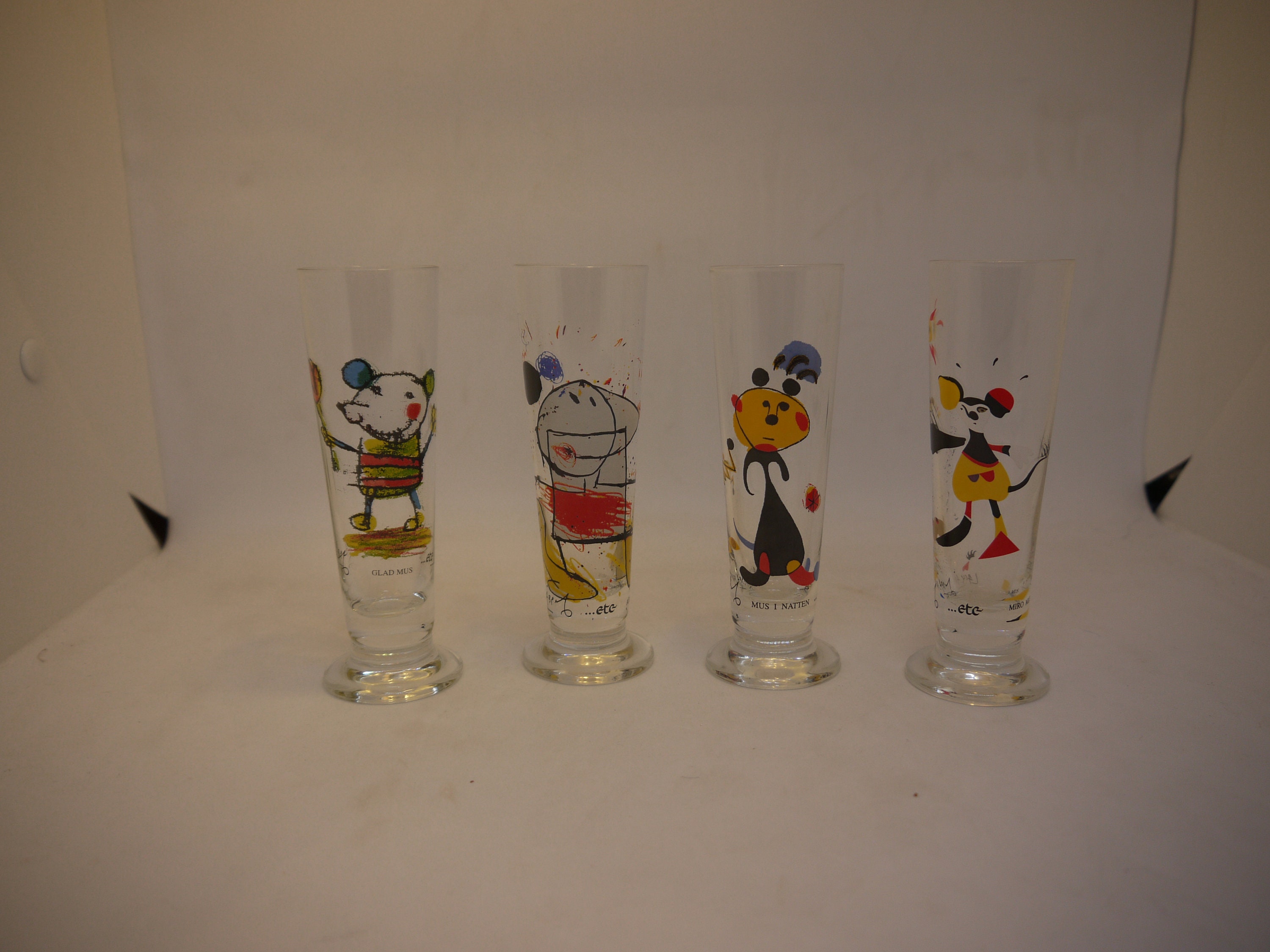 Set of 4 Shot Glass Lasse Åberg Swedish Artist 80/90s | Etsy Israel