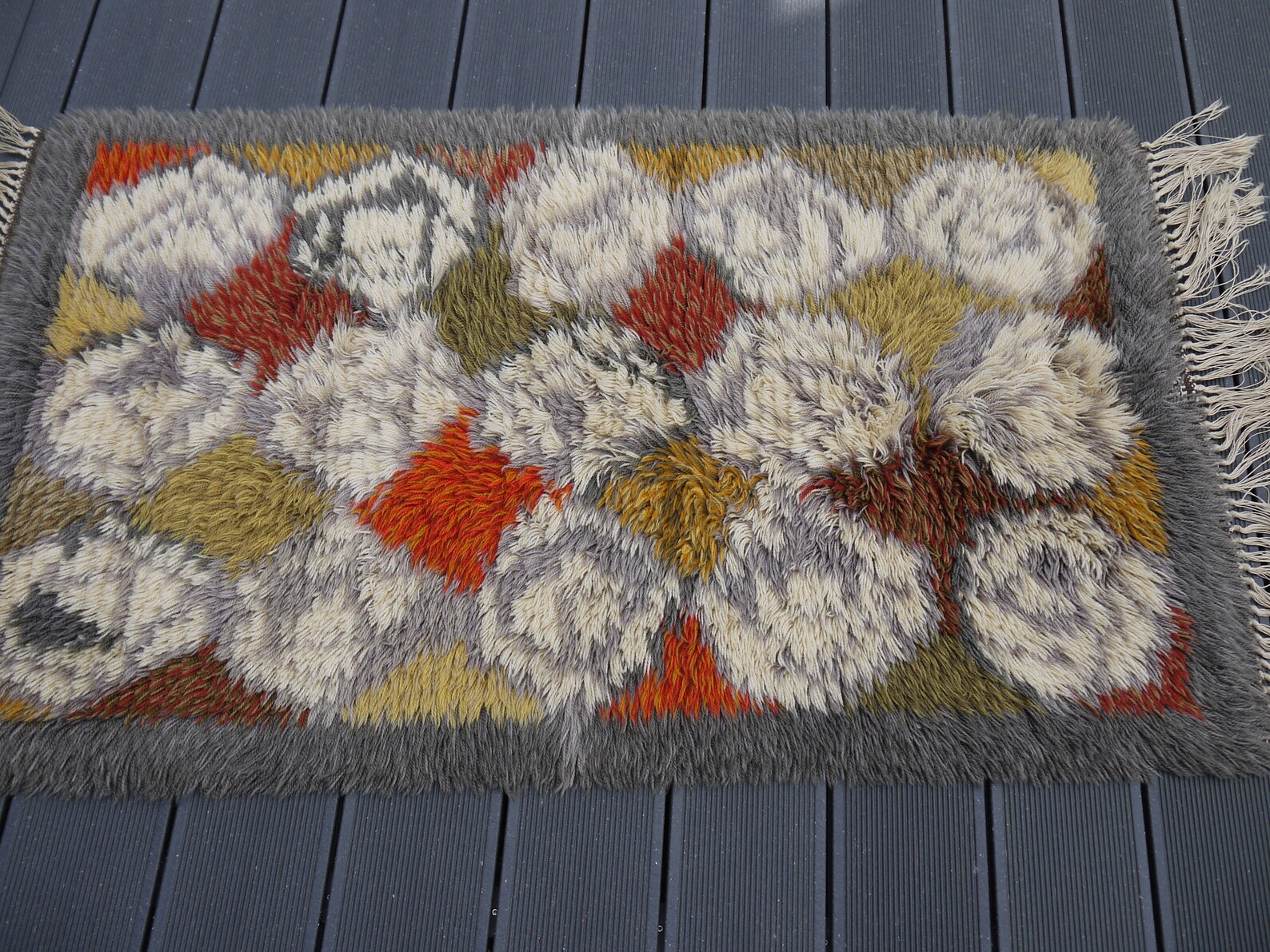 Scandinavian Rya Rug Shaggy Sweden Wool Autumnal Etsy