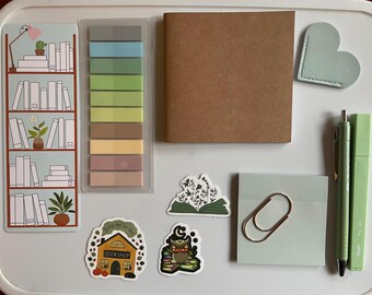Book Annotation Kit: Book Tracker, Tabs, Highlighter, Pen, Stickers, Bookmark, Bookish Gift, Book Club
