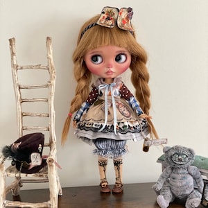 Alice in wonderland- outfit for Blythe dolls- dress for Blythe - set of сlothes for Blythe Dolls