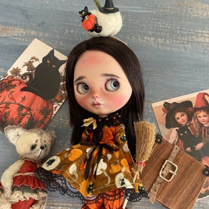 Pumpkin Cat - Set of clothes for Blythe dolls- outfit for Blythe doll- Halloween Blythe dress