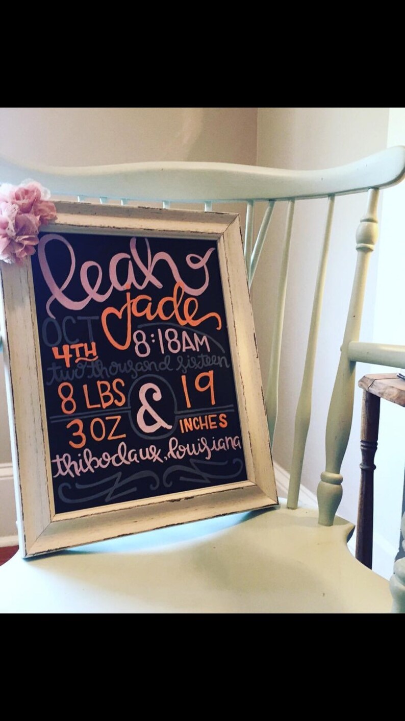 Birth Announcement Board Etsy