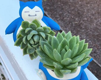 Snorlax Planter, Pokemon Go, Video Game Planter, Succulent Planter, Air Plant , 3D Printed, Desk Planter, Pacman, Gift, For Her, For Him