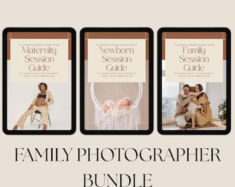 Pacote de Guias de Fotografia para Canva - Modelos de Preparação para Sessões de Maternidade, Recém-Nascidos e Família, Guias de Boas-Vindas Editáveis para Fotógrafos G10