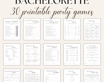 Pakket met 30 vrijgezellenfeestspellen, afdrukbare spellen vrijgezellenfeest, vrijgezellenfeest, drinkspellen, ladies night-activiteiten