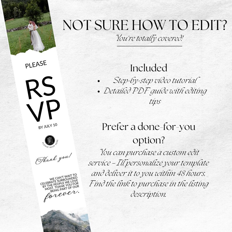 Interactive Digital Wedding Invitation With RSVP, Mobile E-invite Canva ...