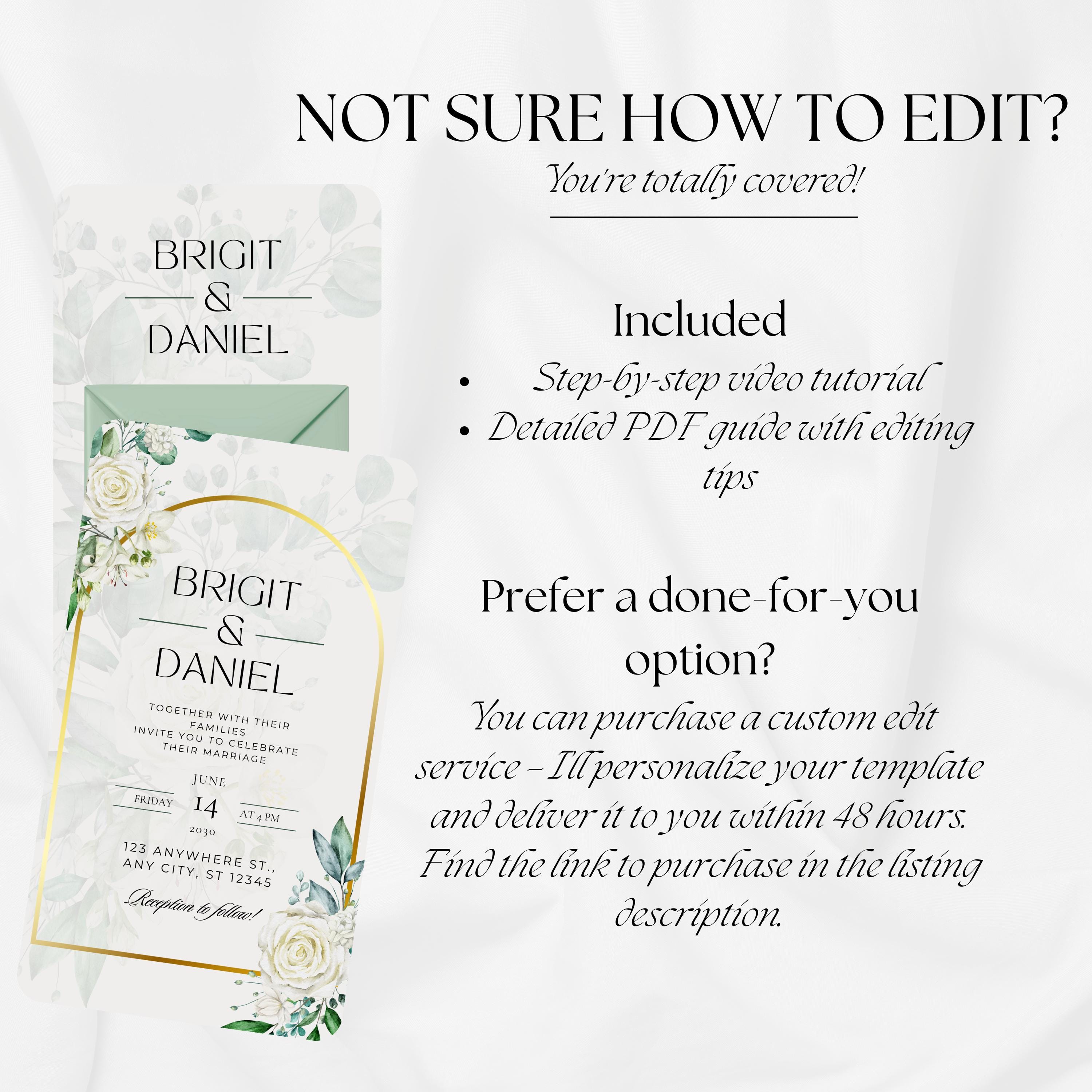 Floral Animated Digital Wedding Invitation, Editable Mobile Evite ...