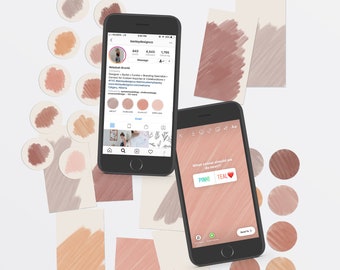 Brushstroke Social Media Kit - Highlight Covers and Templates for Instagram Stories | Boho Palette