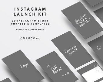 Instagram Launch Kit - Fun & Modern Story Backgrounds for Businesses and Brands | Charcoal