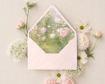 Spring Garden Envelope Liner | Printable CANVA TEMPLATE | 10 Sizes