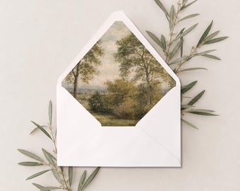 OIive Landscape Envelope Liner | Printable CANVA TEMPLATE | 10 Sizes